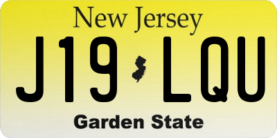 NJ license plate J19LQU
