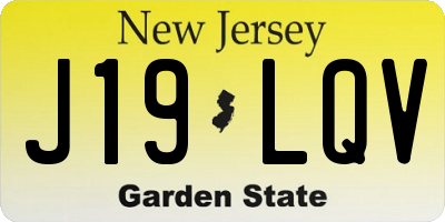 NJ license plate J19LQV