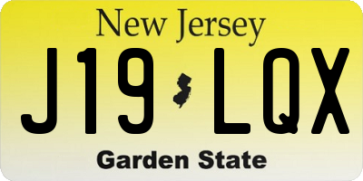 NJ license plate J19LQX