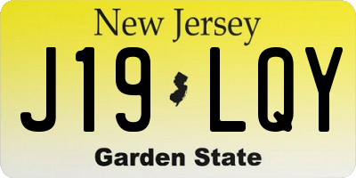 NJ license plate J19LQY