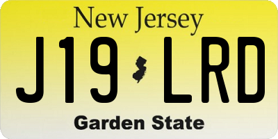 NJ license plate J19LRD
