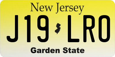 NJ license plate J19LRO