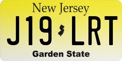 NJ license plate J19LRT
