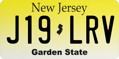NJ license plate J19LRV