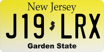 NJ license plate J19LRX