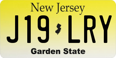 NJ license plate J19LRY