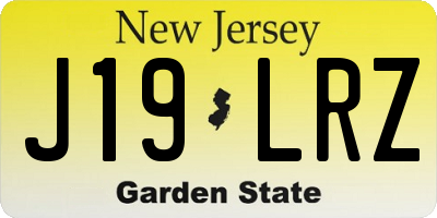 NJ license plate J19LRZ