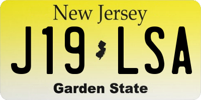 NJ license plate J19LSA