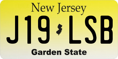 NJ license plate J19LSB