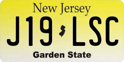 NJ license plate J19LSC