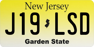NJ license plate J19LSD