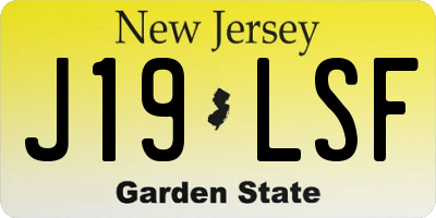 NJ license plate J19LSF