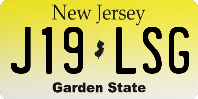 NJ license plate J19LSG