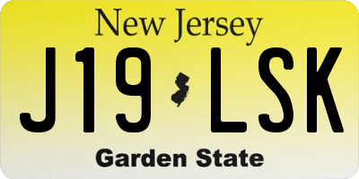 NJ license plate J19LSK