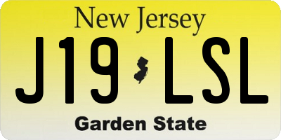 NJ license plate J19LSL