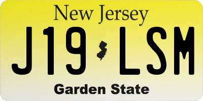 NJ license plate J19LSM