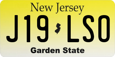 NJ license plate J19LSO