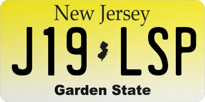 NJ license plate J19LSP