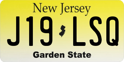 NJ license plate J19LSQ
