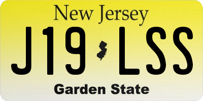 NJ license plate J19LSS