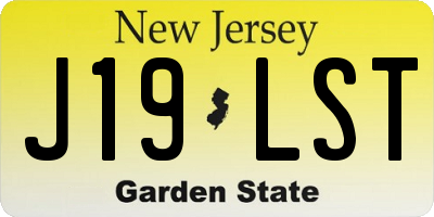 NJ license plate J19LST