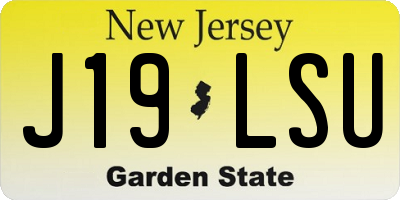 NJ license plate J19LSU