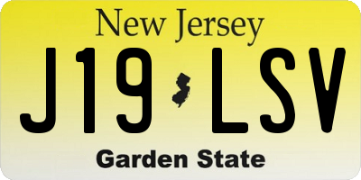 NJ license plate J19LSV