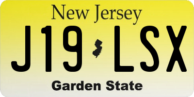 NJ license plate J19LSX