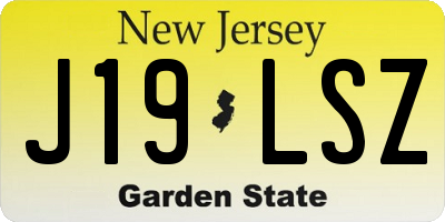 NJ license plate J19LSZ