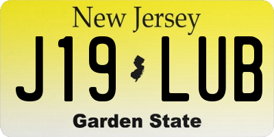 NJ license plate J19LUB