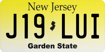 NJ license plate J19LUI