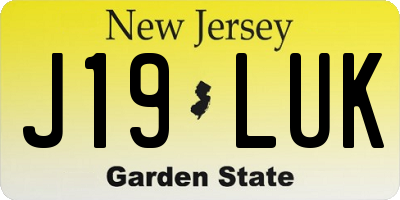 NJ license plate J19LUK