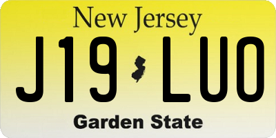 NJ license plate J19LUO