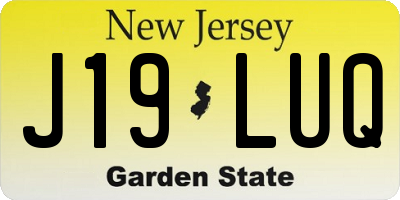NJ license plate J19LUQ