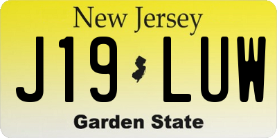 NJ license plate J19LUW