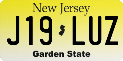 NJ license plate J19LUZ