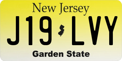 NJ license plate J19LVY