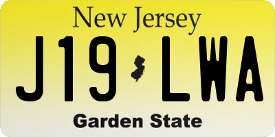 NJ license plate J19LWA