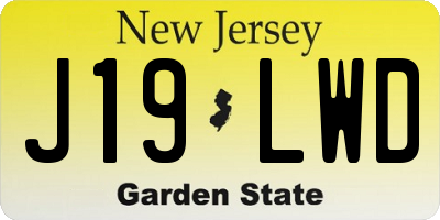 NJ license plate J19LWD