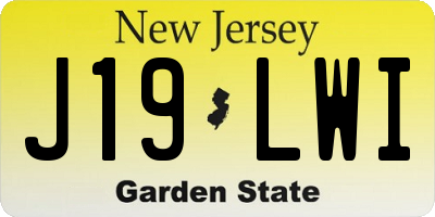 NJ license plate J19LWI