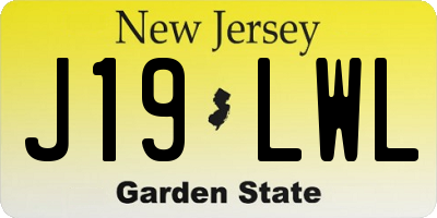 NJ license plate J19LWL