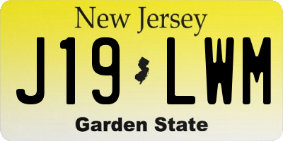 NJ license plate J19LWM