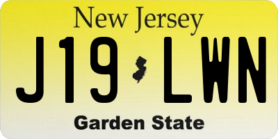 NJ license plate J19LWN