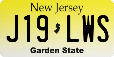 NJ license plate J19LWS