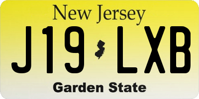 NJ license plate J19LXB