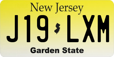 NJ license plate J19LXM