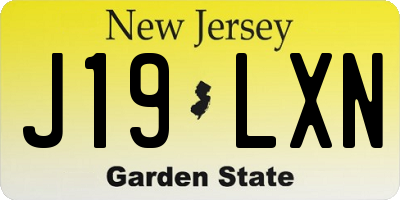 NJ license plate J19LXN