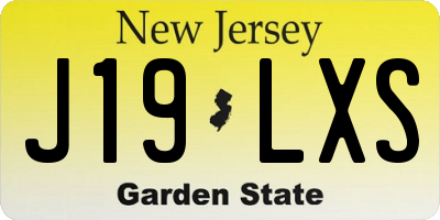 NJ license plate J19LXS