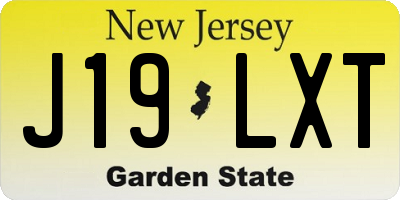 NJ license plate J19LXT
