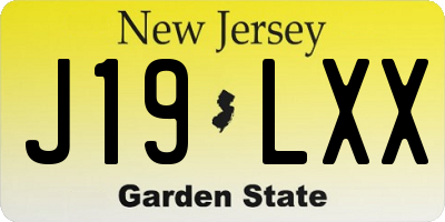 NJ license plate J19LXX